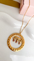 COL9694 - COLAR VENEZIANA ''AMO MEUS FILHOS'' 3 MENINAS - FOLHEADO A OURO
