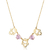 COL9643 - COLAR VENEZIANA 3 MENINAS CORAÇÃO ROSA - FOLHEADO A OURO - comprar online
