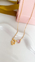 COL9636 - COLAR VENEZIANA MENINA CORAÇÃO ROSA - FOLHEADO A OURO