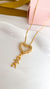 COL9660 - COLAR VENEZIANA CORAÇÃO CRAVEJADO 1 MENINO - FOLHEADO A OURO