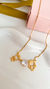 COL9650 - COLAR VENEZIANA 1 MENINO 1 MENINA CORAÇÃO CRISTAL - FOLHEADO A OURO