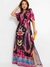 Imagem do Vestido Floral Tropical Longo Feminino Soltinho Com Decote V