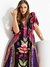 Vestido Floral Tropical Longo Feminino Soltinho Com Decote V - comprar online