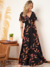 Vestido Feminino Longo Tropical com Decote V e Amarrações - Elegância e Conforto - comprar online
