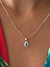 Conjunto Cravejado com Zircônia Cristal e Turmalina Oval