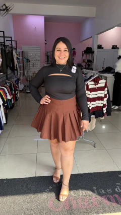 Blusa Manga Longa Abertura Flanelada