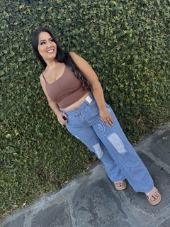 Calça jeans wide leg - Plus size - comprar online