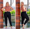 Calça jeans preta skini - Plus size