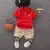 Conjunto de camiseta e shorts de algodão de manga curta infantil - Mundo Encantado