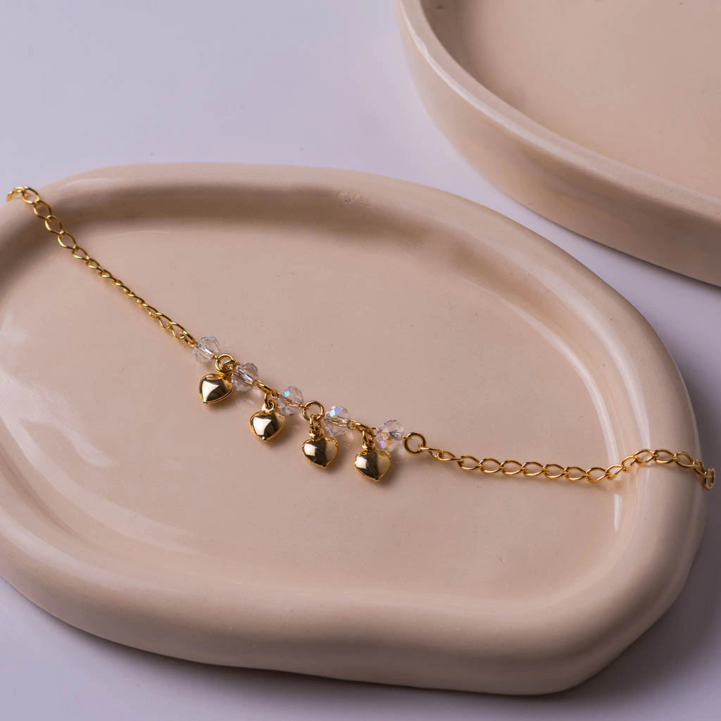PULSERA CORAZONES BRILLANTES