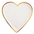 Plato de Polipapel Corazon Blanco c/ Borde Dorado - 23x21 cm. x 10 u.