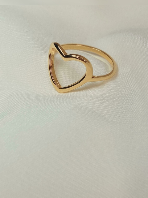 Anel coração vazado