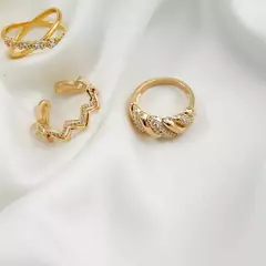 Anel Croissant Cravejado e Liso na internet