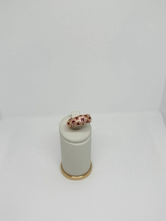 Anel Cravejado Rosa