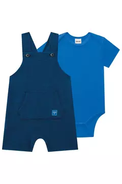 Conjunto de body em ribana e jardineira em molecotton diagonal na internet