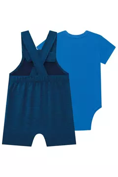 Conjunto de body em ribana e jardineira em molecotton diagonal - La Mors