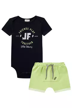 CONJUNTO DE BODY EM RIBANA 1X1 E BERMUDA EM MOLETOM na internet