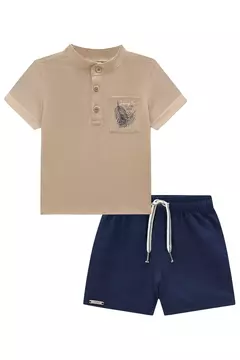 CONJUNTO DE BATA EM MEIA MALHA E BERMUDA EM LINHO SANTORINE COM ELASTANO - comprar online