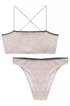 CONJUNTO DE BIQUINI COM CALCINHA LATERAL MEDIA EM MALHA JACQUARD MARINA - comprar online