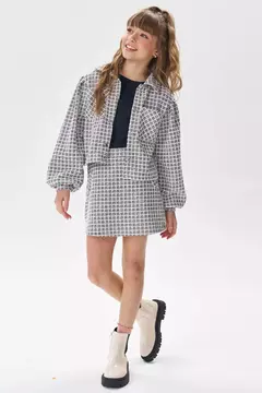 Jaqueta boxy em malha jacquard kim - comprar online