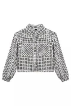 Jaqueta boxy em malha jacquard kim - La Mors
