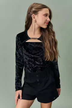 Blusa em veludo royal