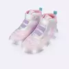 Tênis de Led Cano Médio Pampili Sneaker Luz Sereia Prata e Colorido