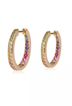 Argola Oval Com Zircônias Colors Degradê na internet