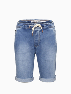 Bermuda Jeans Moletom Cadarço Cós