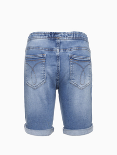 Bermuda Jeans Moletom Cadarço Cós - comprar online