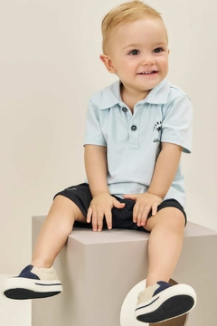 CONJUNTO DE CAMISA POLO EM PIQUET COM ELASTANO E BERMUDA EM SARJA STRECH - comprar online