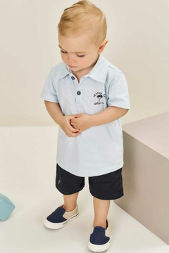 CONJUNTO DE CAMISA POLO EM PIQUET COM ELASTANO E BERMUDA EM SARJA STRECH
