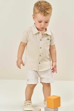 Conjunto de Camisa em Cambraia e Bermuda em Tecido Alfaiataria Linen com Elastano - comprar online