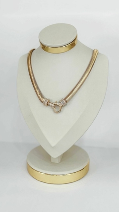 CHOKER MALHA ROLIÇA COM FECHO DE CORAÇÃO