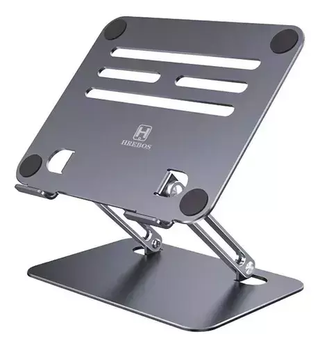Suporte de Mesa para Notebook Hrebos HS-334 AeroStand – Alumínio Prata