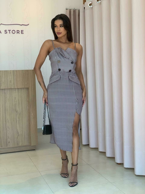 VESTIDO MIDI XADREZ