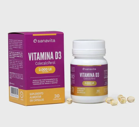 Vitamina D3 30cápsulas Sanavita