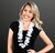 Collar hawaiano blanco de tela x12u