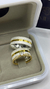 Alianças de prata 950 com detalhe dourado-7mm