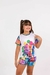 Pijama infantil de manga curta e shorts com estampa colorida dos personagens do filme Divertidamente
