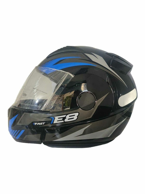 Capacete EBF Escamoteável E8 Fast Preto/Azul