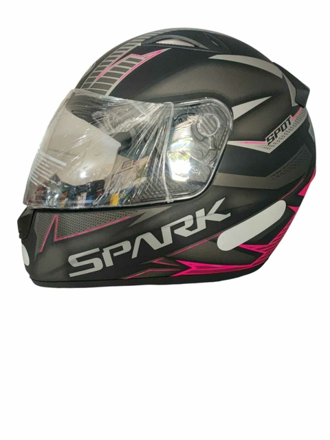 Capacete Fechado EBF New Spark Spot Preto Fosco / Rosa Fosco