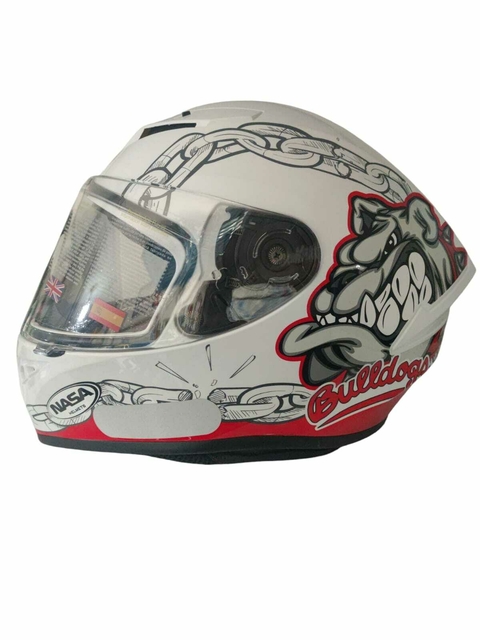 Capacete Fechado Nasa NS-701 Bulldog Branco