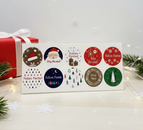 Set de etiquetas adhesivas navideñas