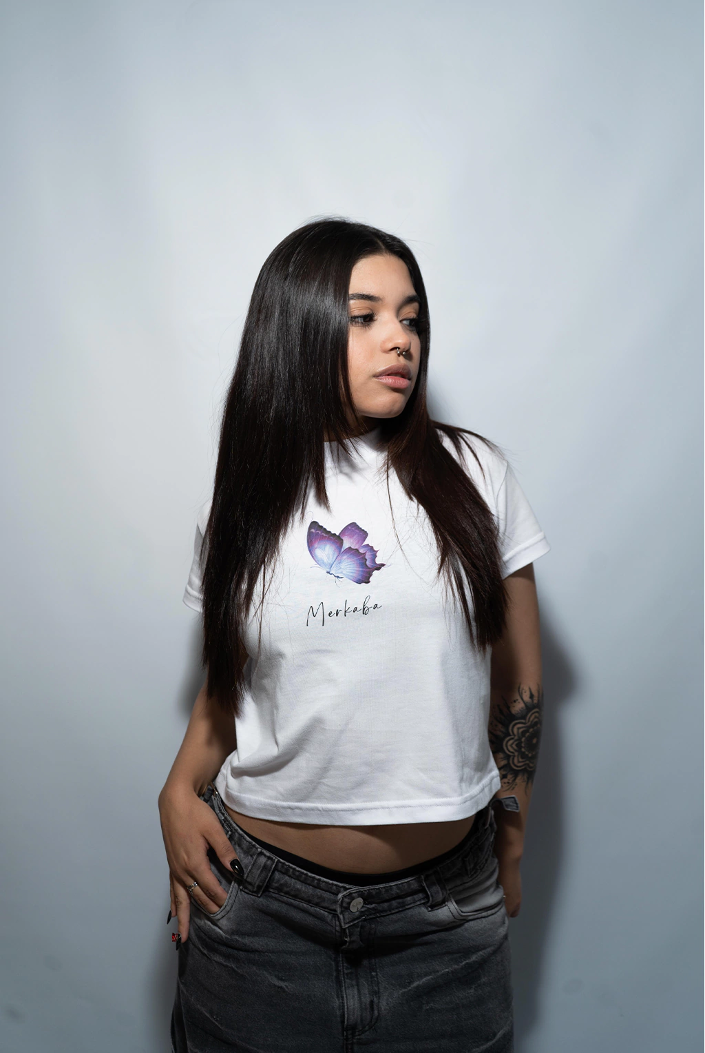 Baby Tee Blanca Merkaba