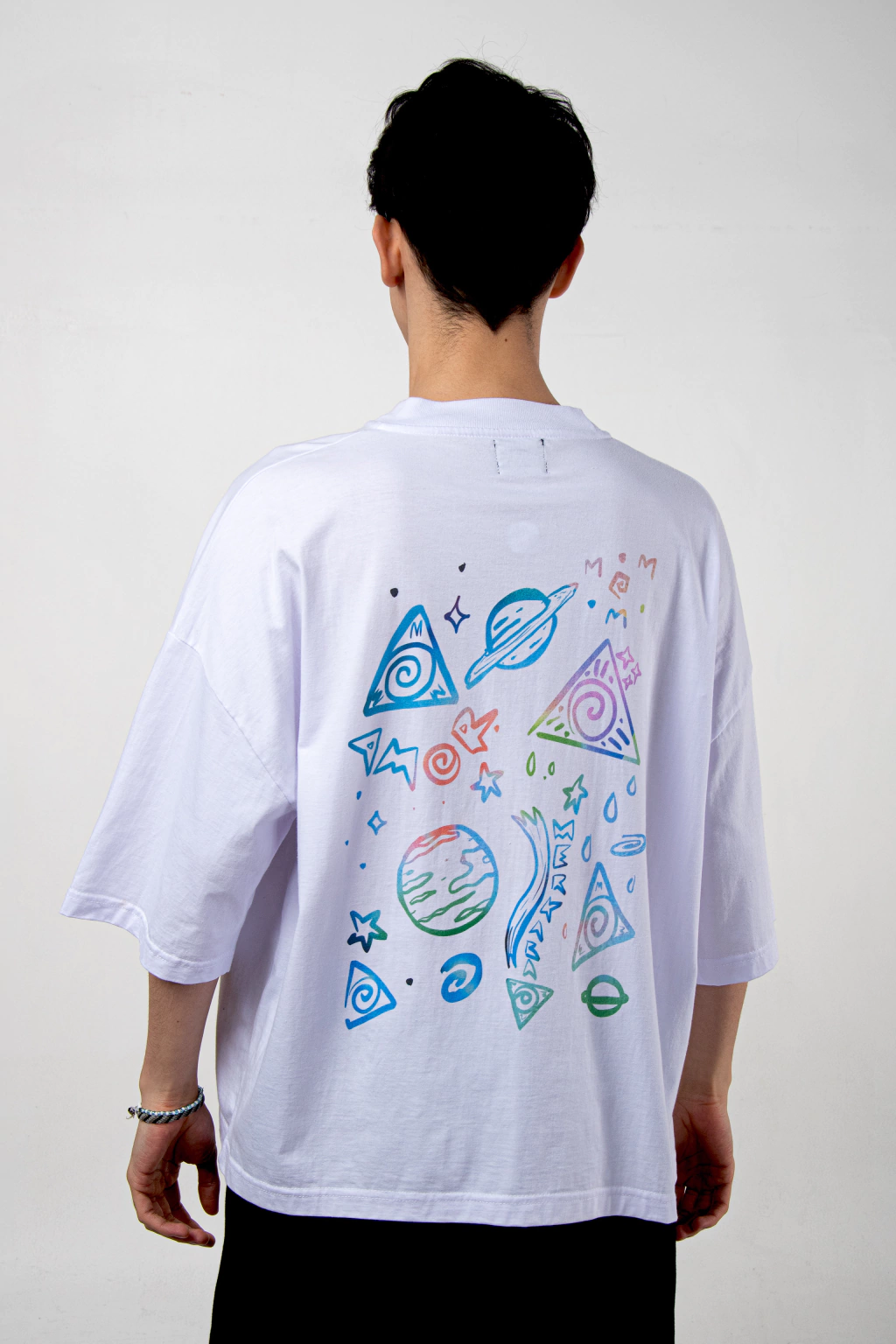 Remeron Boxy Fit Universo Blanco