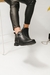 Bota de cuero con cierre metálico y suela baja (90PM) - tienda online