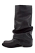 Bota de eco cuero con caña alta volcada y hebillas (EMILIA)