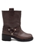 Bota de cuero con caña media y estribos (3526ML)