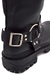 Bota biker de cuero vacuno base tractor con estribo y hebilla (522JO)